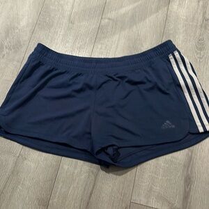 Women’s large Adidas sports shorts blue & white, barely worn